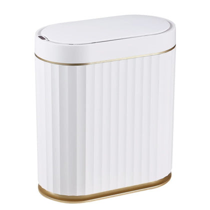 ELPHECO Trash Can with Lid Automatic Garbage Can, 2 Gallon Slim Small Plastic Smart Trash Bin, 8 L Narrow Motion Sensor for Bedroom, Bathroom, Office
