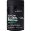 Sports Research Extra Virgin Organic Coconut Oil Capsules | Vegan, Non-GMO Verified Coconut Capsules (120 Plant Gels)