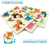 Wooden Puzzles for Toddlers Ages 1-3 - Peg Toddler Puzzles Ages 2-4 by Quokka - Set of 3 Wood Learning Travel Toys for Children 3-5 Years Old Educational Game for Boys and Girls