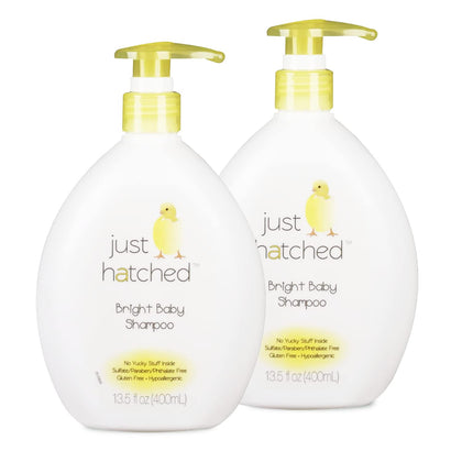 Just Hatched Bright Baby Shampoo Multi-Pack - Gentle Hair Cleanser, Loveable Yummy Fragrance, Great for Newborns, Hypoallergenic, Gluten Free, No Yucky Stuff & Harsh Ingredients, 13.5 fl oz (2 Pack)