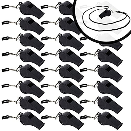 MistWorks Whistle, Whistles with Attached Lanyard, Loud Crisp Sound Perfect for Coaches, Referees, Sports, School, Outdoors. 24pcs
