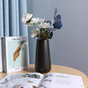 SANFERGE Ceramic Flower Vase for Home Décor Office Decoration, 8 Inch, Black