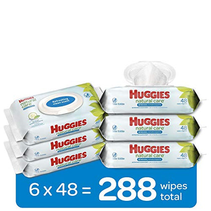 Huggies Natural Care Refreshing Baby Wipes, Scented, 48 Count (Pack of 6) (288 Wipes Total)