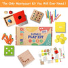 nanayo 4-for-1 Play Kit Includes Object Permanence Box, Montessori Coin Carrot Harvest Game, Matchstick Color Drop Game - Toys for Babies 6-12 Months, 1 Year, 2 Year and 3