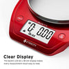 Etekcity 0.1g Food Kitchen Scale, Bowl, Digital Grams and Ounces for Weight Loss, Dieting, Baking, Cooking, and Meal Prep, 11lb/5kg, Stainless Steel Red