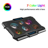 Laptop Cooling Pad, Laptop Cooler with 6 Quiet Fans RGB 7 Color Light for 15.6-17 Inch Laptop Cooling Fan Stand, Portable Slim USB Powered Gaming Laptop Cooling Pad, Switch Control Fan Speed(Black)