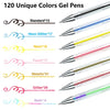 Shuttle Art 120 Unique Colors (No Duplicates) Gel Pens Gel Pen Set for Adult Coloring Books Art Markers