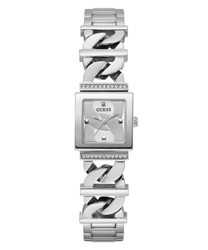 GUESS Women's 20.8mm Watch - Silver Tone G-Link Silver Dial Silver Case