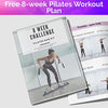 Portable Pilates Bar Kit with Resistance Bands (20, 30, 40, 50 LB) - Guided 8-Week Pilates Bar Kit Plan - Premium Quality Home Equipment 3-Section Pilates Bar with Resistance Bands Full-Body Toning