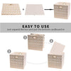 Storage Bins, Storage Cubes, Posprica 11×11 Fabric Drawers Organizer Basket Boxes Containers (11×11×11/4pcs, Cream/gold geometry Pattern)