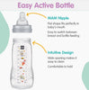 MAM Easy Active Bottle 11 oz (2-Count), Fast Flow Bottles, 4+ Month, Unisex, Gray