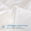 Dafinner Organic Feathers Down Comforter King Size | All Season Duvet Insert | 100% Cotton Geometric Quilted Medium Warm Bed Blanket or Stand-Alone Comforter with Corner Tabs (106x90, White)