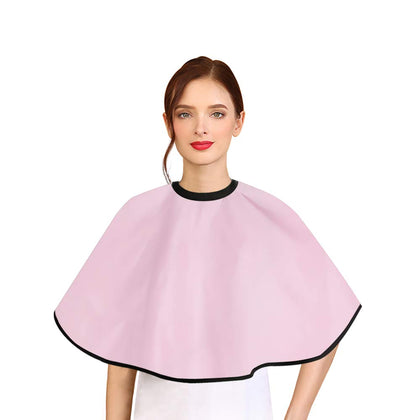Noverlife Pink Makeup Cape, Shortie Comb-Out Beard Shaving Cape, Beauty Salon Styling Bib for Client, Barber Shop Shampoo Cloth Makeover Shawl for Cosmetic Artist Beautician Hairdresser