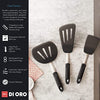 DI ORO Living Spatulas for Kitchen Use - Spatulas Silicone Heat-Resistant up to 600°F - Turner Spatula Set for Cooking - BPA Free Wide Pancake Spatulas - Egg Flippers for Nonstick Cookware Safe (3pc)