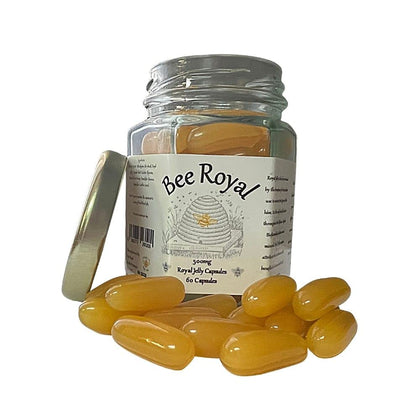 Bee Royal - 500mg Fresh Royal Jelly Capsules - 60 Capsules of 100% Fresh Queen's Jelly NOT Freeze Dried Extract - Supports Immune System, Fertility, Energy Management, Reduces Tiredness & Fatigue