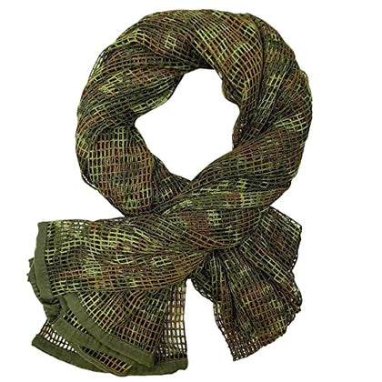 WINWAY Sniper Veil Camo Scarf Double Printing Tactical Military Camouflage Mesh Scarves for Hunting Shooting Wild Photography