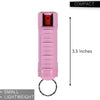 Police Magnum Keychain Pepper Spray Self Defense Belt Clip Holder- Tactical Maximum Strength OC with Dye- Made in The USA - 1 Pack Soft Pink INJ