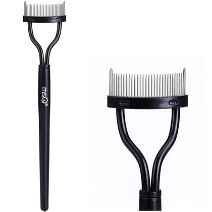 Eyelash Comb MSQ Eyelash Separator Mascara Applicator Eyelash Definer With Comb Cover Arc Designed Cosmetic Brushes Tool Black (1PCS)