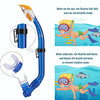 Kids Snorkeling Set with Fins Anti Leak Snorkeling Gear for Kids with Adjustable Flippers, Youth Junior Full Dry Snorkel Set Swimming Goggles with Nose Cover Diving Mask Scuba with Bag, 5-14 Yrs