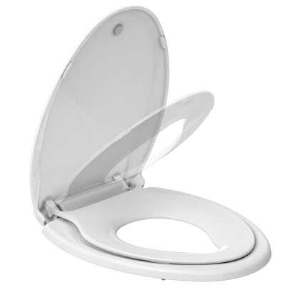 GAOMON Toilet Seat, Elongated Toilet Seat with Toddler Seat Built in, Potty Training Toilet Seat Elongated Fits Both Adult and Child, with Slow Close and Magnets- Elongated