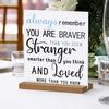 4 Pieces Inspirational Quotes Desk Decor Wood Block Plaque Positive Wooden Table Signs Decorative Wood Table Sign Centerpiece for Women Desk Office Decor Party Table Accessories (Cute Style)