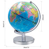 Illuminated World Globe for Kids, Educational Globe with Stand Built in LED Night Light Earth Map and Constellation View, 2 in 1 Interactive Educational Geographic Earth Globe Learning Toy, 8 Inch
