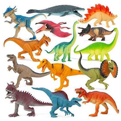 Boley 14 Pk Dinosaur Toys for Kids with Educational Pamphlet - 9