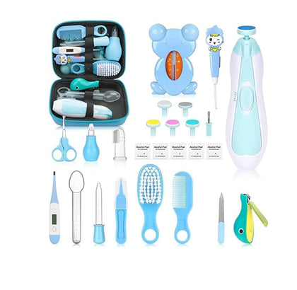 Baby Healthcare and Grooming Kit, Portable Baby Safety Care Set, Baby Essentials kit for Newborn (Blue 26 in 1)