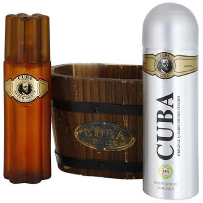 Cuba Gold by Cuba for Men - 2 Pc Gift Set 3.4oz After Shave, 6.7oz Body Spray