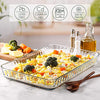 Borosilicate Glass Baking Dish for Oven, Casserole Dish, Heat Resistant Glass Ovenware, 16 in x 11 in Rectangular Baking Tray, 2 inches Height and 4-Quart Capacity Glass Cookware
