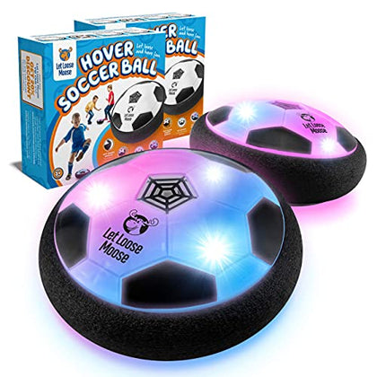 Let Loose Moose Hover Soccer Ball, Set of 2 Light Up LED Soccer Ball Toys, Safe for Indoor Play, Toys for Boys 5-7, Gifts for Boys, Stocking Stuffers for Kids, Fun Gifts, Gifts for 8 Year Old Boys