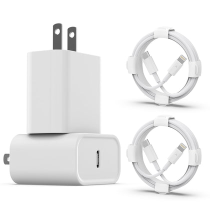 2 Pack iPhone Charger Fast Charging [MFi Certified], Rapid PD USB C Wall Charger Block with 6FT Charging Cable Compatible with iPhone 14 13 12 11 Pro/ProMax/Mini/Xs/XR/X/ 8/7/ Plus and More