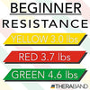THERABAND Resistance Band Set, Professional Elastic Bands for Upper & Lower Body, Core Exercise, Physical Therapy, Lower Pilates, At-Home Workouts, & Rehab, 5 Foot, Yellow, Red & Green, Beginner