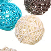 Yaomiao 15 Pieces Wicker Rattan Balls Decorative Orbs Vase Fillers for Craft, Party, Valentine's Day, Wedding Table Decoration, Baby Shower, Aromatherapy Accessories, 1.8 Inch(Light-Blue White Gray)
