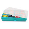 melii Snackle Box - Divided Snack Container, Food Storage for Kids, Removable Dividers, Arts & Crafts, Beads, BPA-Free - 12 Compartments (Blue)