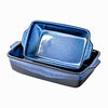 UNICASA Casserole Baking Dish Set - Ceramic Lasagna Loaf Pans, Oven Safe Rectangular Bakerware Set with Handle for Kitchen Cooking, Bread, Brownies, Banquet and Dinner 11 x 7'' - 2 Piece, Blue