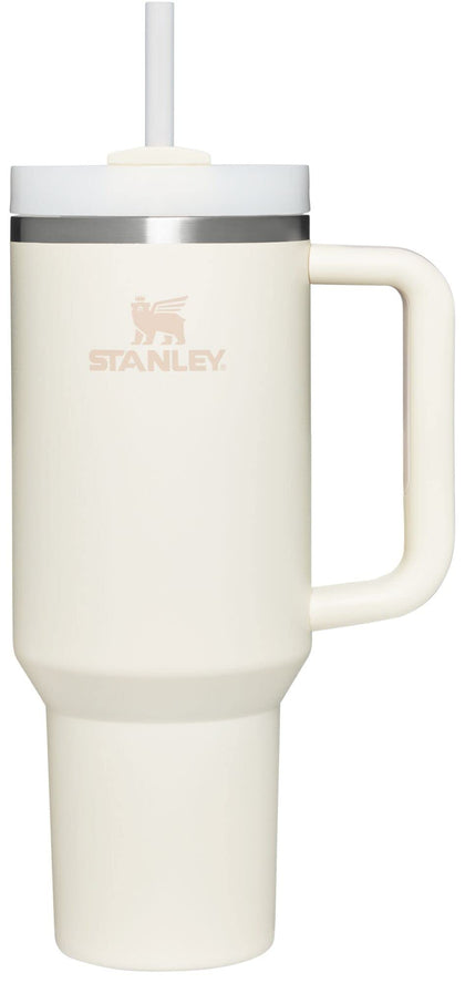 Stanley Quencher H2.0 FlowState Stainless Steel Vacuum Insulated Tumbler with Lid and Straw for Water, Iced Tea or Coffee, Smoothie and More, Cream , 40 oz