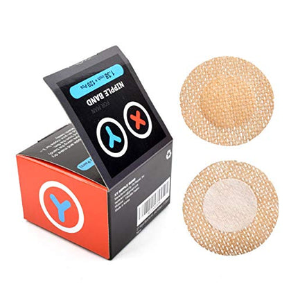 ECOMADE ARENA XY Nipple Band for Man, Nipple Tape Prevent Chafing, Nipple Guard, Nipple Covers for Men 60 Pairs (120pcs)