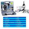 AmScope - M30-ABS-KT2-W-WM 1200X 52-pcs Kids Student Beginner Microscope Kit with Slides, LED Light, Storage Box and Book