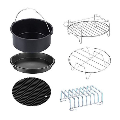 GoWISE USA Standard 6-Piece Air Fryer Accessory Kit for 2.75-4 Quarts, Small, Universal