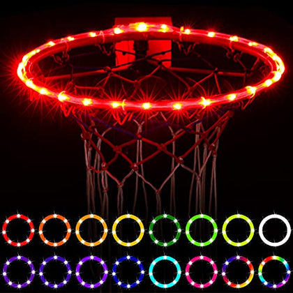 Waybelive LED Basketball Hoop/Rim Lights, Remote Control, 16 Color Change by Yourself, Waterproof?Super Bright to Play at Night Outdoors,Good Gift for Kids