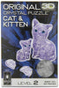 Bepuzzled Original 3D Crystal Puzzle - Cat & Kitten, Clear - Fun yet challenging brain teaser that will test your skills and imagination, For Ages 12+