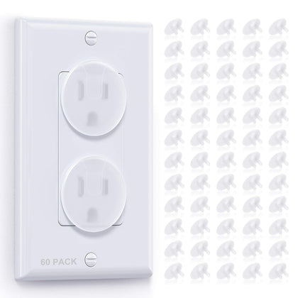 Clear Outlet Covers?60 Pack)-Baby Safety Plug Covers-Outlet Covers Baby Proofing-Electrical Outlet Covers
