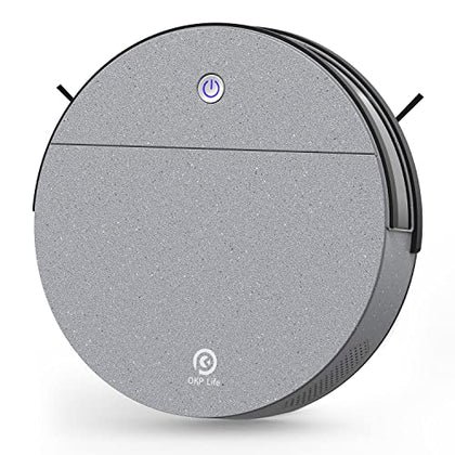 OKP K4 Robot Vacuum Cleaner, Super-Thin,2200Pa Suction,150Mins Runtime, Self-Charging Robotic Vacuum Cleaner, Work with Voice Controlled for Pet Hair, Carpets