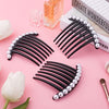 PAGOW 6Pcs Pearl Black Hair Side Combs, Elegant Hair Side Comb Clips Accessories Hair Tools Party Daily Gift for Women and Girls Decorative