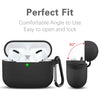 Lerobo Compatible with AirPods Pro Case, Full Protective Shockproof Washable Silicone Cover Case for Airpods Pro Supports Wireless Charging with Carabiner Front LED Visible,Black