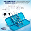 Dental Hygiene Kit - Calculus & Plaque Remover Dental Tool Set - Stainless Steel Tarter Scraper, Tooth Pick, and Mouth Mirror - Dentist Instrument Set for Teeth Cleaning (Aqua)
