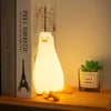 HAPPYBAG LED Lying Flat Duck Night Light, 3 Level Dimmable Nursery Nightlight,Cute Lamps Silicone Squishy Light Up Duck,Rechargeable Bedside Touch Lamp for Breastfeeding Toddler Baby Kids Decor