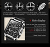 OLEVS Square Watches for Men Black Leather Chronograph Fashion Business Watch Luminous Waterproof Casual Wrist Watches.