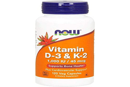 NOW Foods Vitamin D-3 & K-2 - 120 Veg Capsules